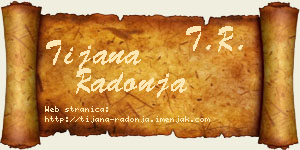 Tijana Radonja vizit kartica